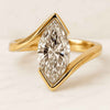 Marquise Cut Lab Grown Bypass Engagement Ring