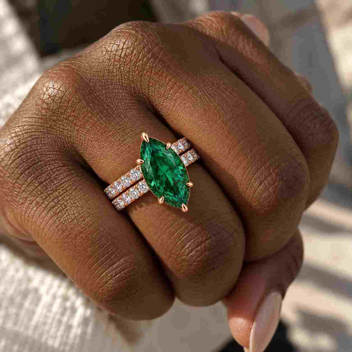Marquise Cut Lab Grown Diamond Bypass Engagement Ring