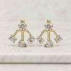 14K Gold Mix Moissanite Diamond Front & Back Jacket Earrings