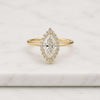 10K Marquise Lab Grown Diamond Halo Engagement Ring