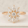 Marquise Lab Grown Floral Masterpiece Ring For Anniversary Gift