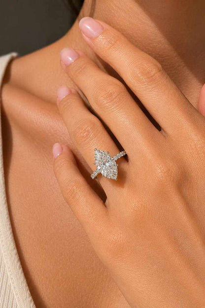 Marquise Cut Lab Grown Diamond Solitaire Engagement Ring, IGI Certified Ring, 14K Gold Wedding Jewelry
