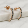 Round Salt And Pepper Diamond Drop Dangle Earrings For Women