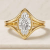 Marquise Cut CVD Diamond Split Shank Solitaire Engagement Ring