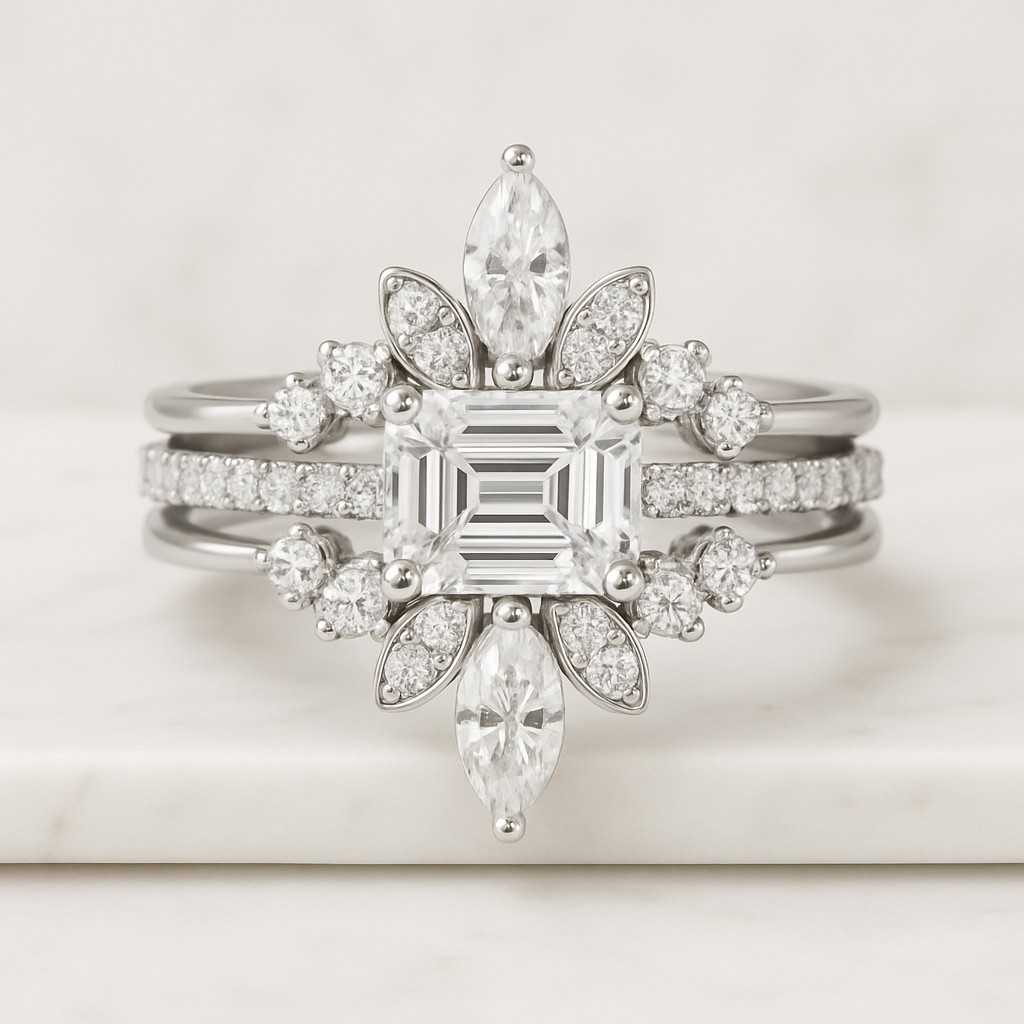 Marquise Diamond Engagement Ring Genuine Lab Grown Diamond Anniversary Ring