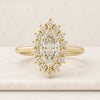 Marquise Shaped Halo Engagement Ring For Women