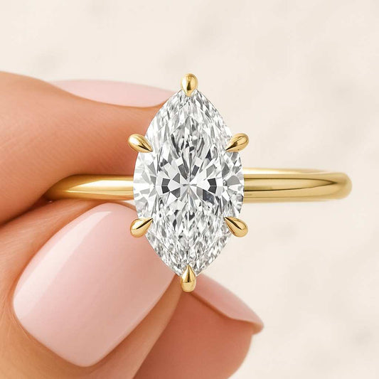 Marquise Diamond Wedding Set Unique Bridal Set Ring for Her Marquise Cluster Ring