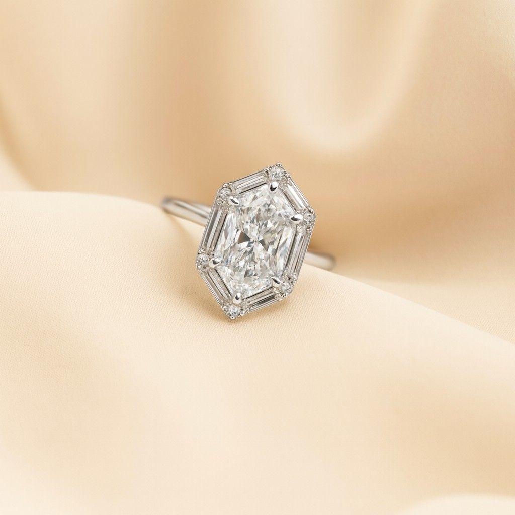 Marquise Diamond Wedding Set Unique Bridal Set Ring for Her Marquise Cluster Ring Chevron Engagement Ring Set IGI Certified Marquise Ring