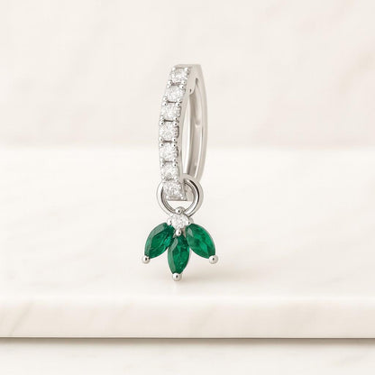 Marquise Emerald Earrings 14k Gold Marquise Cut Emerald in Halo Setting Diamond Studs