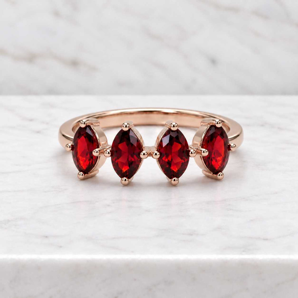 Marquise Garnet Wedding Band,Vintage Moissanite Ring,Fire Opal,October Birthstone Ring,Marquise Opal Stacking Ring,Rose Gold Ring Gift
