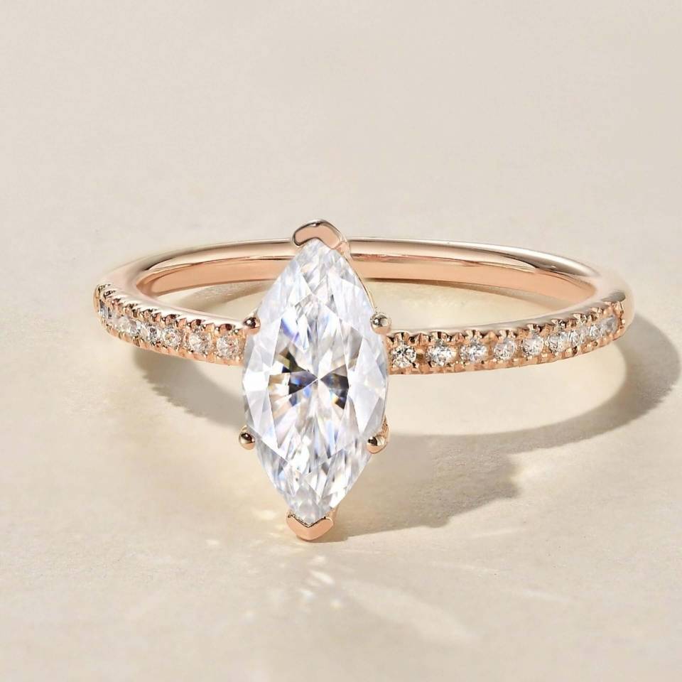 Marquise Half Eternity Diamond Ring