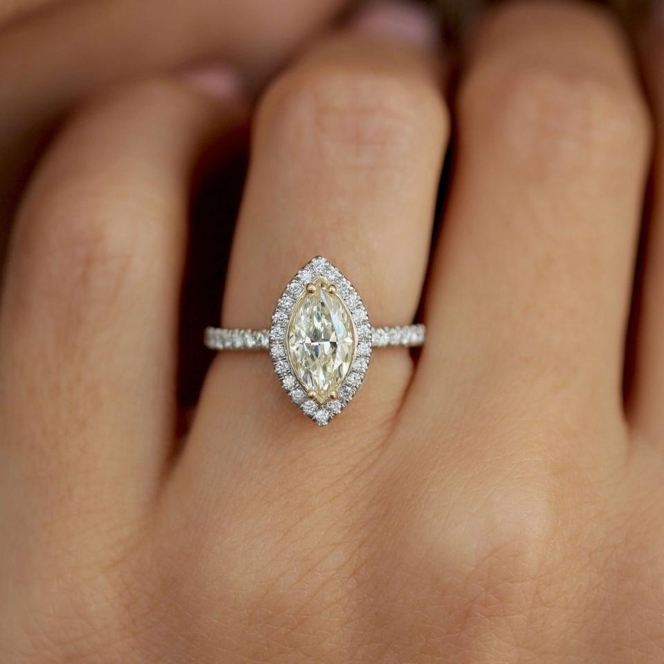 Marquise Halo Diamond Ring