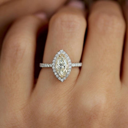 Marquise Halo Diamond Ring