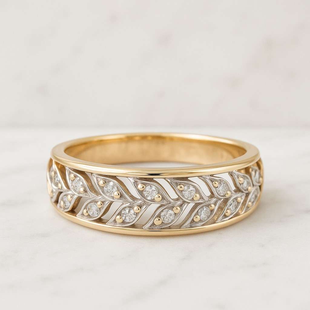 Marquise Lab Diamond Engagement Ring 14k Gold Floral Design Band For Birthday Gift