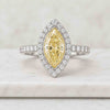 14K Marquise Cut Lab-Grown Diamond Halo Pave Set Engagement Ring