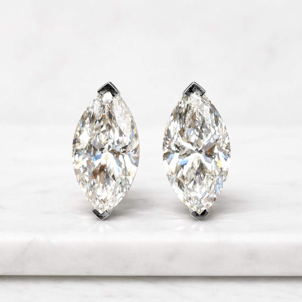 marquise lab grown diamond stud earrings