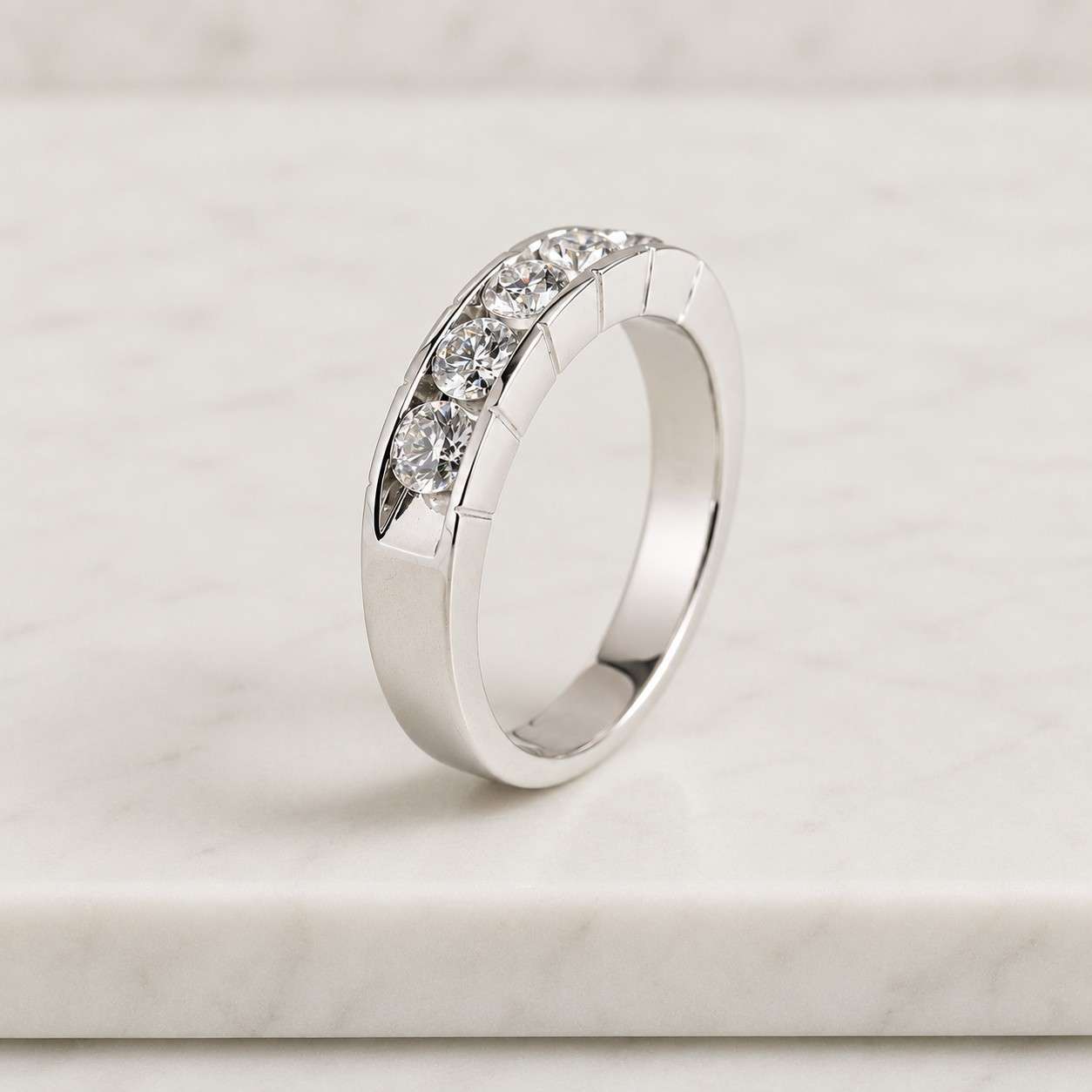 Marquise Lab Grown Diamond Wedding Band, Stackable Diamond Ring,
