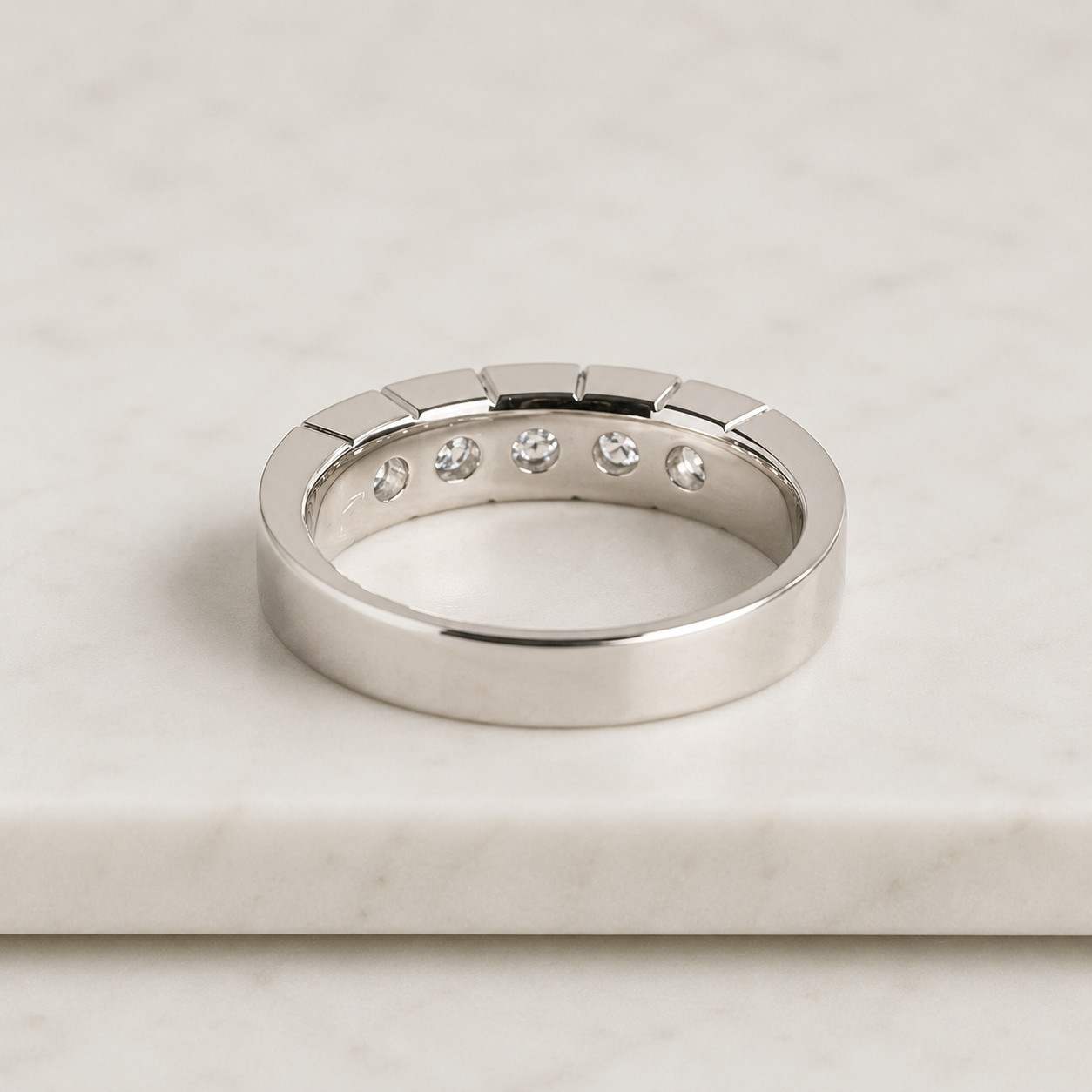 Marquise Lab Grown Diamond Wedding Band, Stackable Diamond Ring, Half Eternity Band, Anniversary Ring, Solid Gold Wedding Ring Gift
