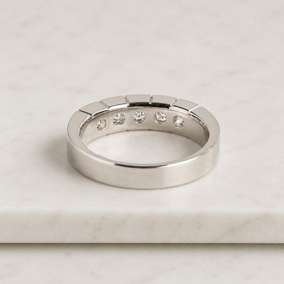 Marquise Lab Grown Diamond Wedding Band, Stackable Diamond Ring, Half Eternity Band, Anniversary Ring, Solid Gold Wedding Ring Gift

