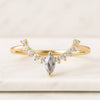 Salt And Pepper Lab Grown Diamond Curved Wedding Band For Women