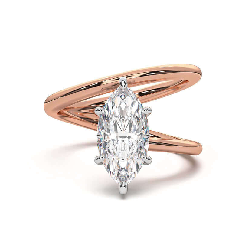 Marquise Moissanite Engagement Ring Handmade Ring for Women