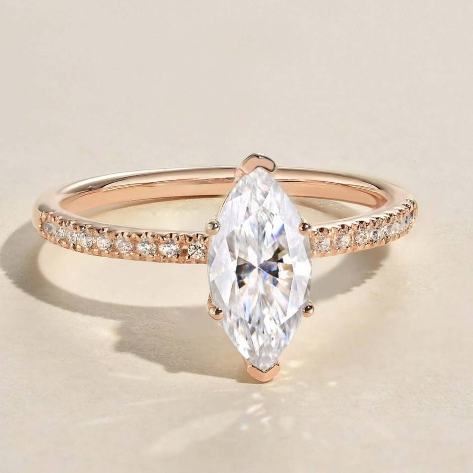 Marquise Pave Setting Wedding Ring