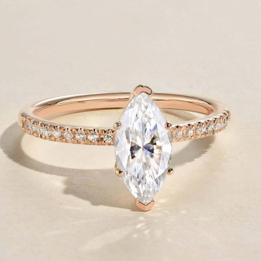 Marquise Pave Setting Wedding Ring