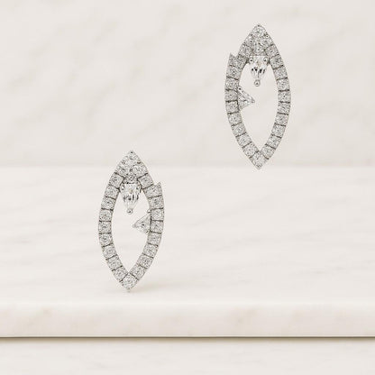 Marquise Round Diamond Band Ring Real Diamond Stackable Ring Solid Gold Marquise Wedding Band