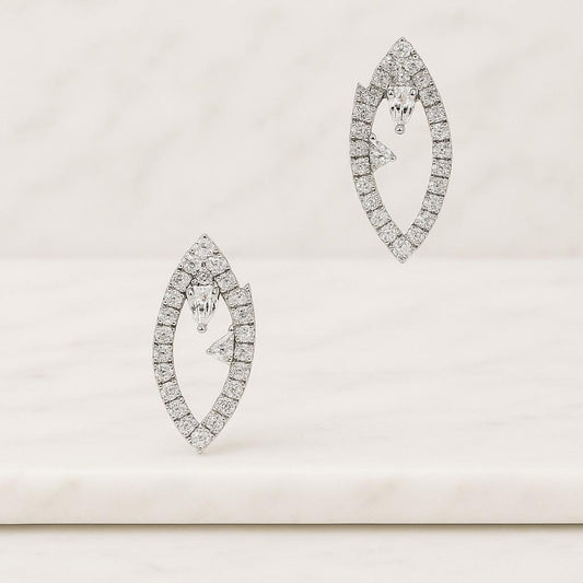 Marquise Round Diamond Band Ring Real Diamond Stackable Ring Solid Gold Marquise Wedding Band