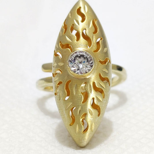 Marquise Shape Round Diamond Ring