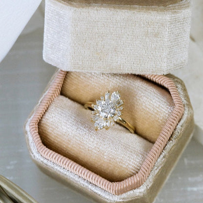 Marquise and Round Cut Lab Grown Wedding Band 