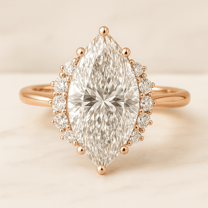 14k Solid Gold Diamond Solitaire Ring 0.15ct Round Dainty Engagement Band Simple Promise Ring for Her