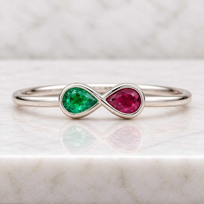 Marvel Avengers Infinity Gauntlet Gemstones Ring Round Sunstone Ruby Citrine Swiss Blue Topaz Amethyst Peridot Wave Multi Stone Wedding Band
