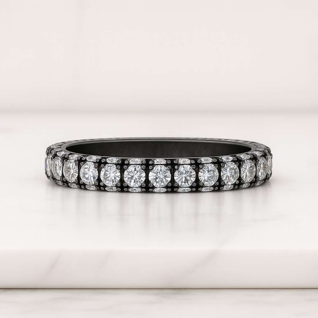 Matching Band 18K White Gold Band eternity band gift for woman