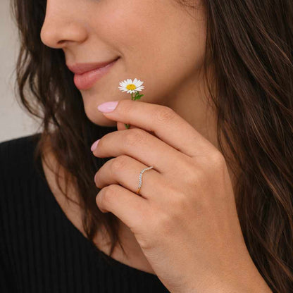  Matching Curve Stackable Band Anniversary Gift Ring for Her Handmade Ring
