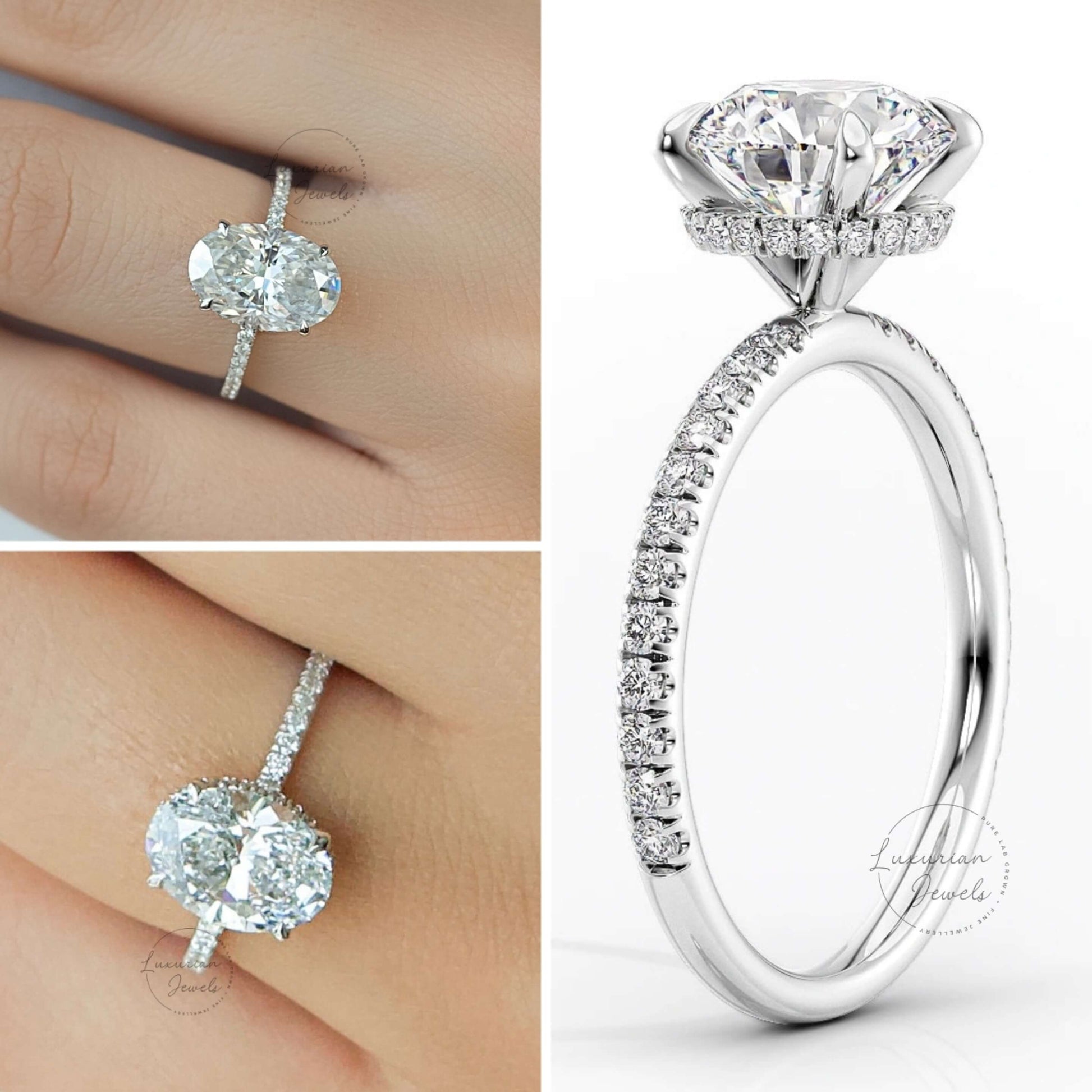 Matching Round Diamonds Wedding Band