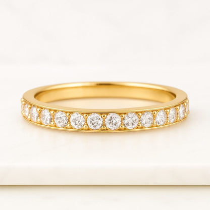 Matching Stacking Anniversary Ring Round Seven Stone Wedding Band