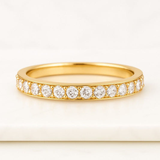 Matching Stacking Anniversary Ring Round Seven Stone Wedding Band