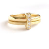 14k Yellow Gold Round Diamond Connector Ring
