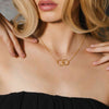 Yellow Gold Interlocking Circle Necklace for Women