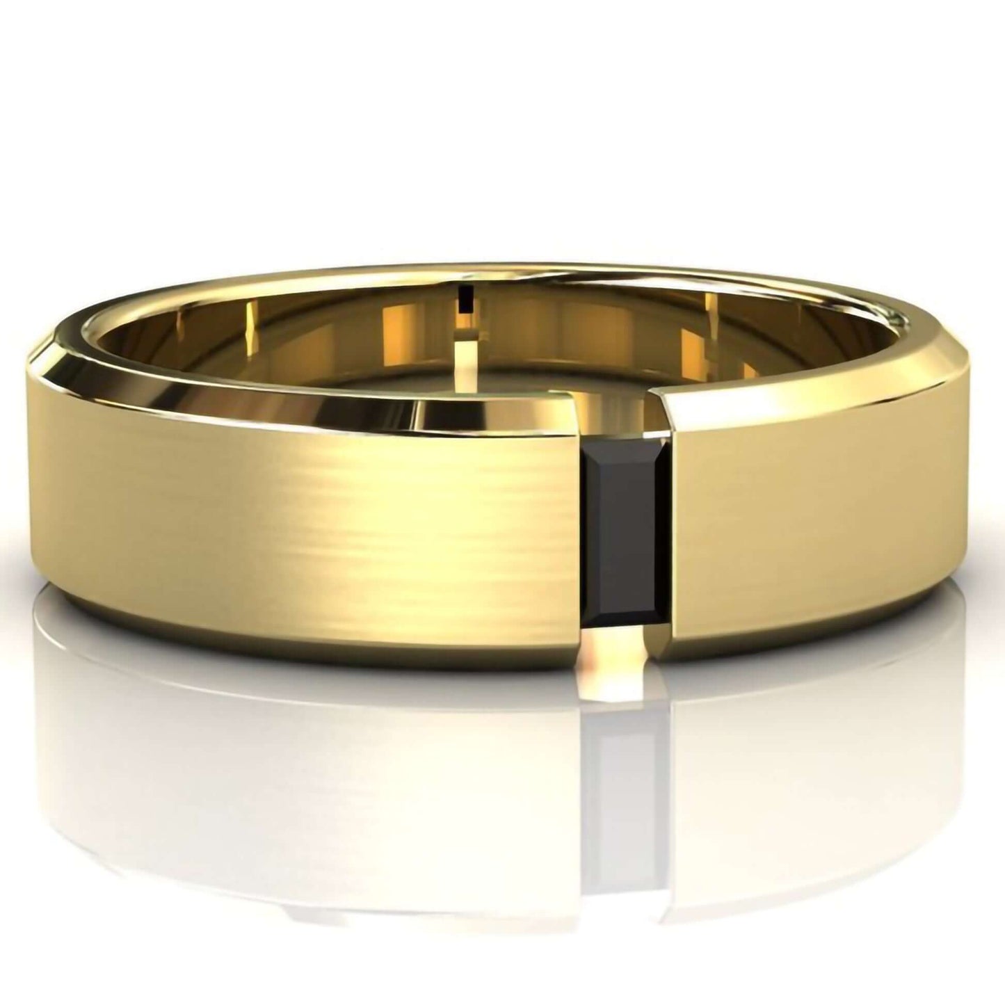 Mens Black Diamond Band, Gift for Him
