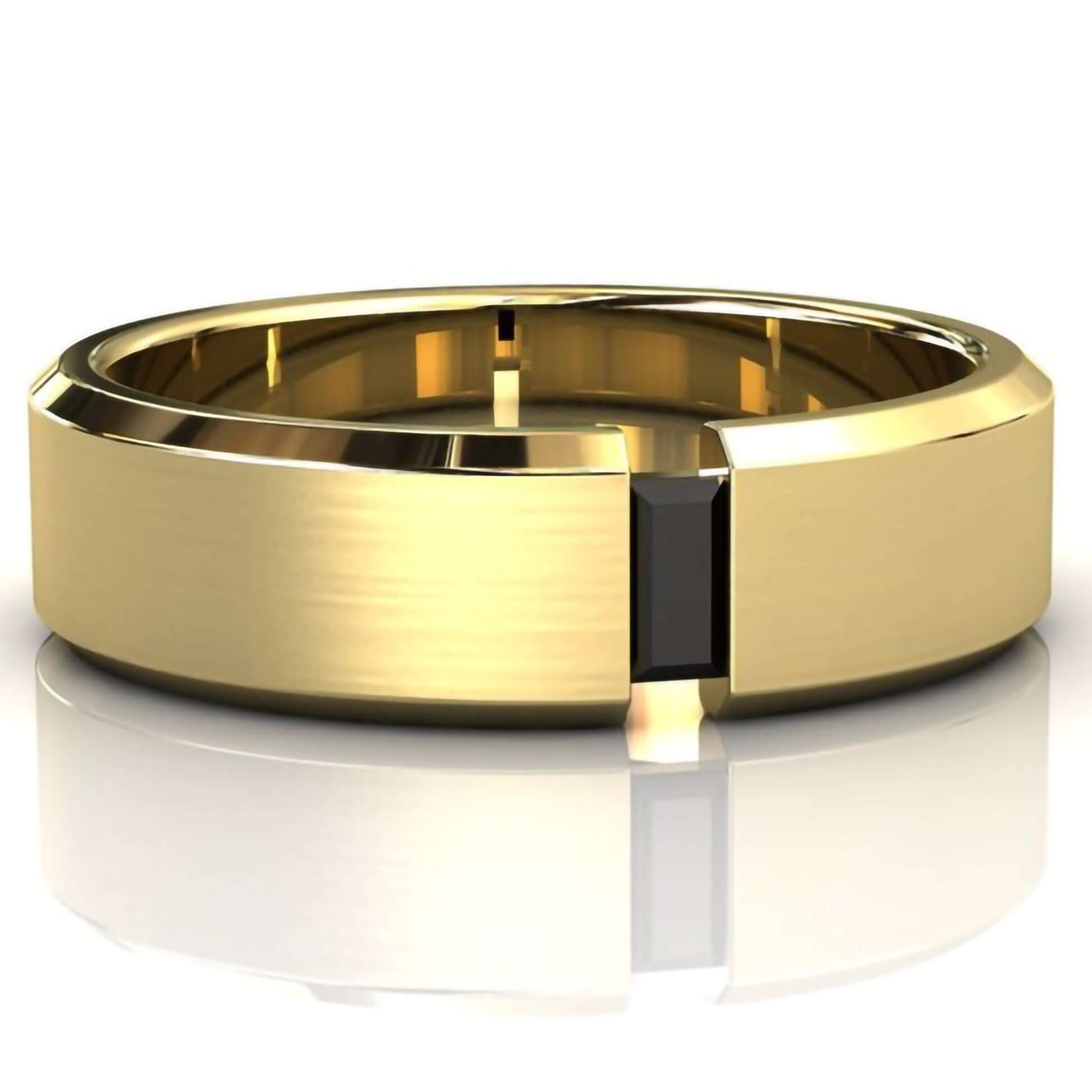 Mens Black Diamond Band, Gift for Him
