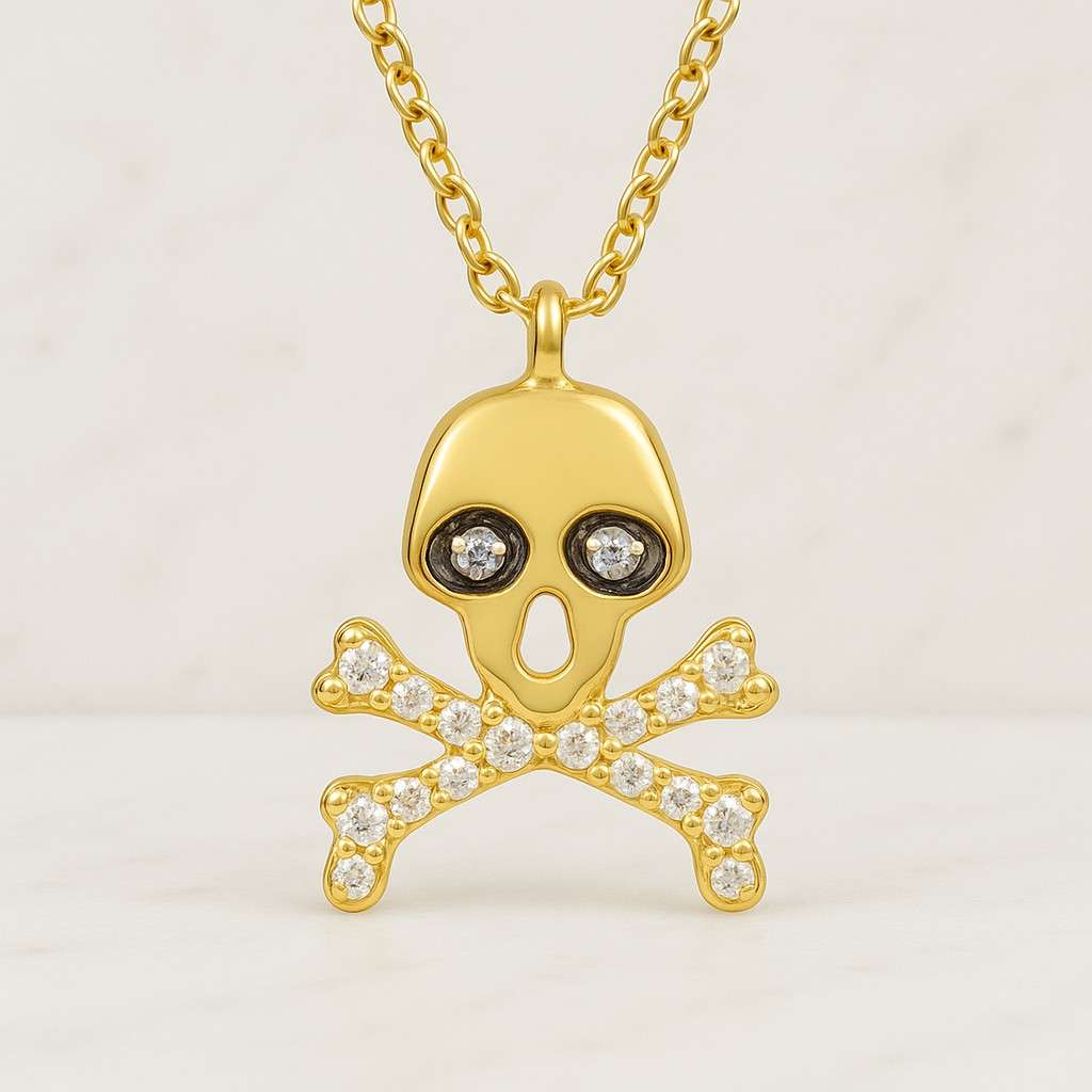 Mens Necklace Skull Sator Pendant 925 Silver Inspired by 16th century German Oath Skull