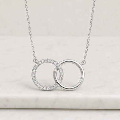 Maya Mia Dainty Diamond Interlocking Circles Necklace