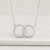 Round Cut Lab Grown Diamond Interlocking Circle Necklace in 14K Gold