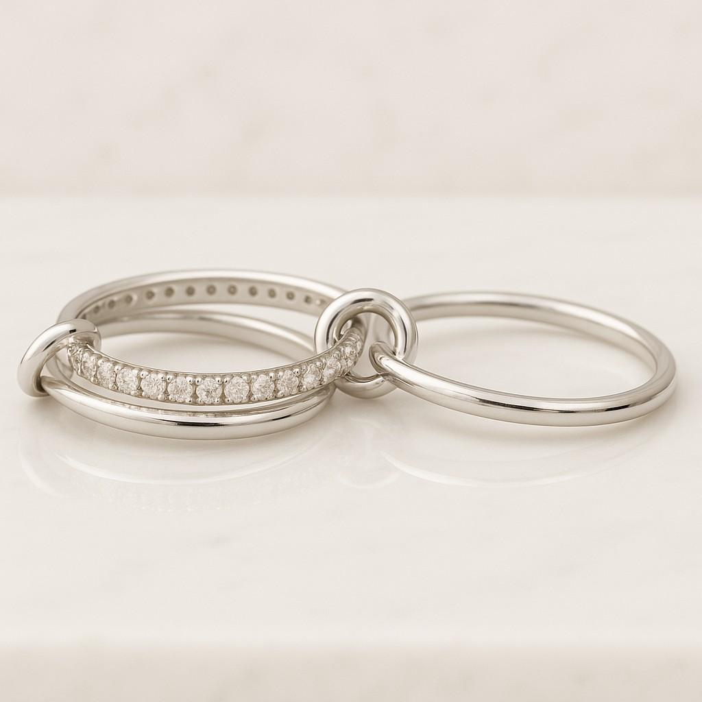 Miami Cuban Link Chain Ring Round Cut Lab Grown Diamond Ring Unisex Ring