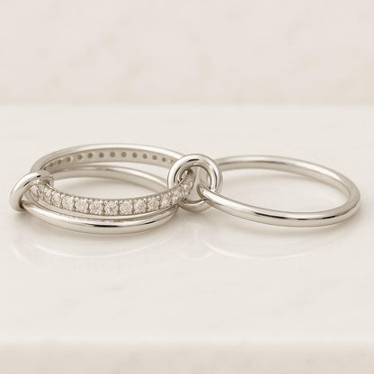 Miami Cuban Link Chain Ring Round Cut Lab Grown Diamond Ring Unisex Ring