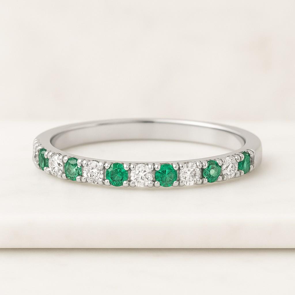 Micro Pave Eternity Diamond Ring Tiny Diamond Stacking Ring Real Round Diamond Ring