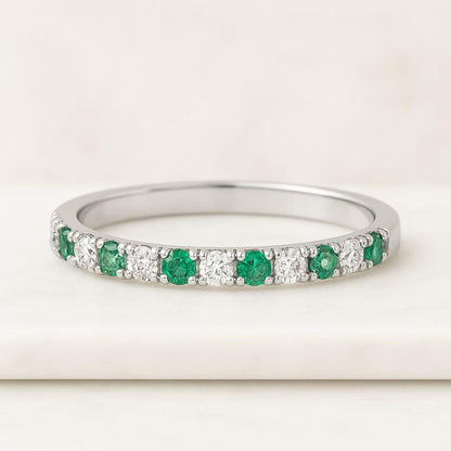 Micro Pave Eternity Diamond Ring Tiny Diamond Stacking Ring Real Round Diamond Ring