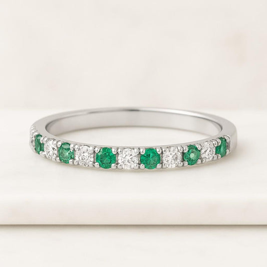 Micro Pave Eternity Diamond Ring Tiny Diamond Stacking Ring Real Round Diamond Ring